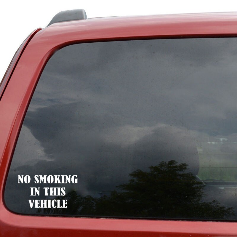 Decal dán trang trí xe hơi họa tiết No Smoking In This Vehicle bằng chất liệu Vinyl kích thước 14.4cm*7.9cm