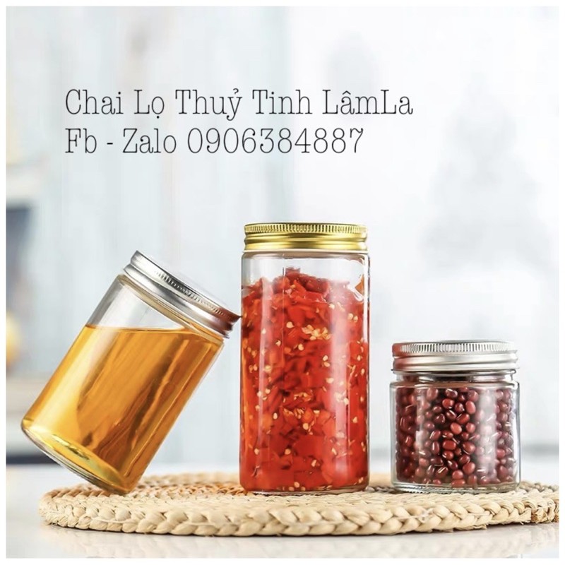 Hũ Thuỷ Tinh Tròn Cao Nắp Nhôm 280ml 390ml 500ml 750ml | BigBuy360 - bigbuy360.vn