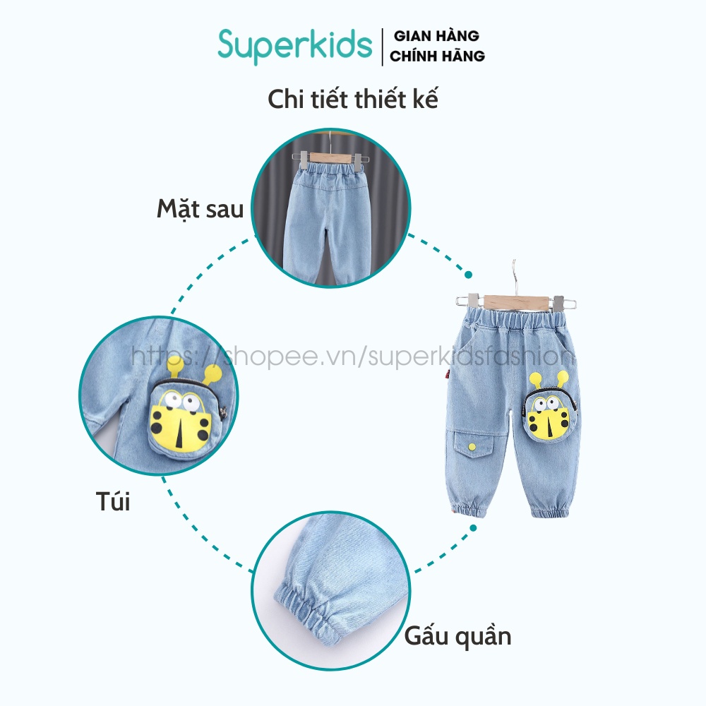 Quần bò jean bé trai hình cánh cam cho bé 10-25kg QATE740