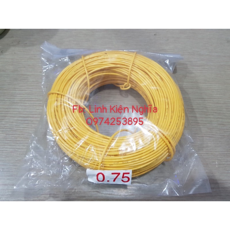 Dây điện màu vàng lõi 0.75mm (1 cuộn 1kg)