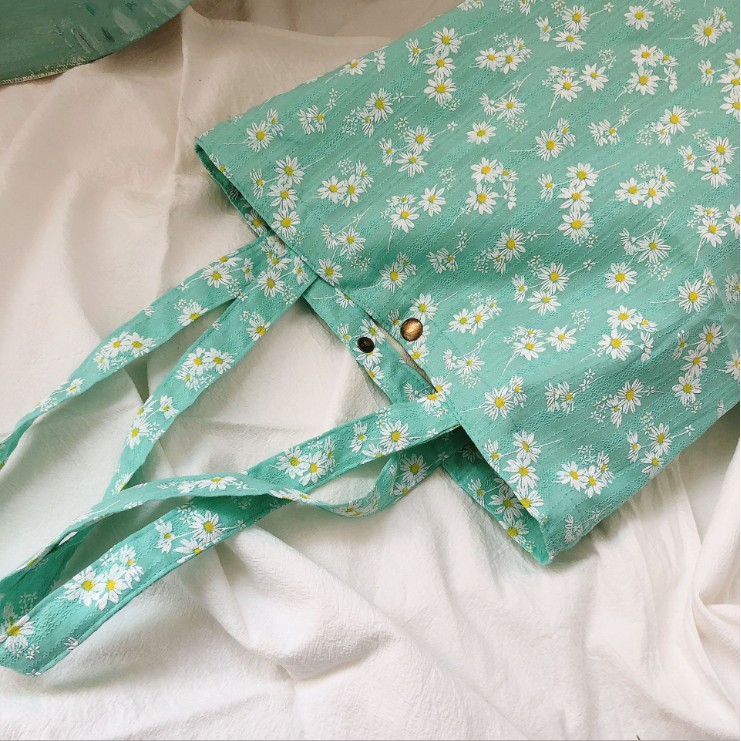 Túi Tote vải hoa cúc