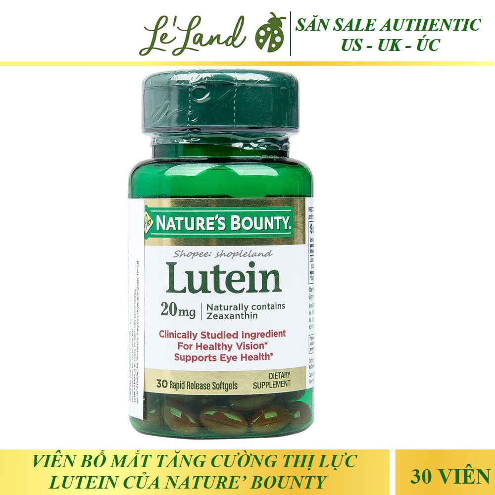 CHÍNH HÃNG- VIÊN BỔ MẮT TĂNG CƯỜNG THỊ LỰC LUTEIN CỦA NATURE’ BOUNTY