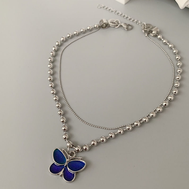 Dây Chuyền Thép Titan Mặt Tròn Hai Lớp Thay Đổi Màu Sắc 22431