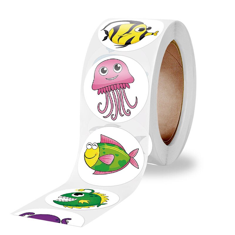 Cuộn 500 miếng dán 25mm / 1inch trang trí văn phòng phẩm dễ thương