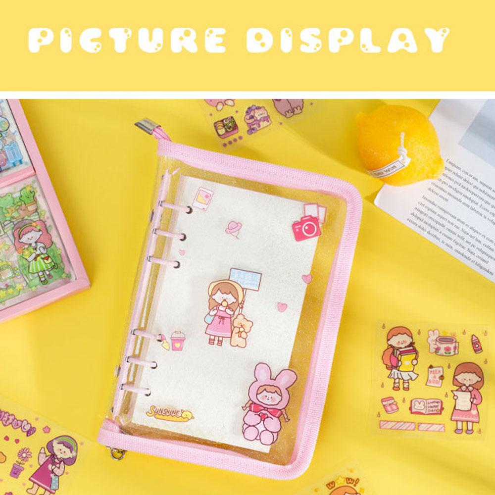 Hộp 100 Miếng Dán Hình Gấu / Thỏ / Kem / Thỏ Đáng Yêu Dùng Trang Trí Sổ Tay DIY