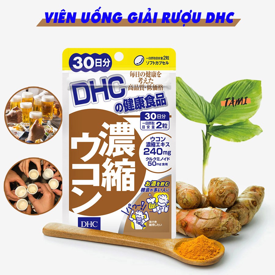 Viên uống giải rượu, thải độc gan DHC Nhật Bản bảo vệ sức khỏe thực phẩm chức năng 30 ngày TM-DHC-TUR30