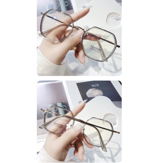 Mắt Kính Gọng Tròn Kim Loại Chống Tia Bức Xạ Từ Máy Tính Phong Cách Hàn Quốc Cho Nam/Nữ