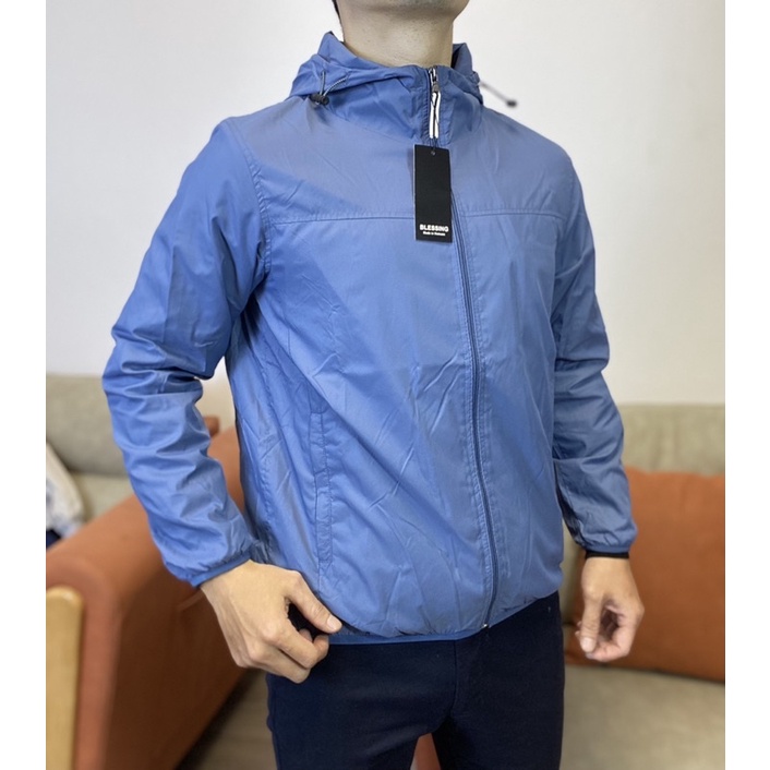 Áo khoác gió nam hai lớp lót lưới xuất dư vải gió gân cao cấp BL01.