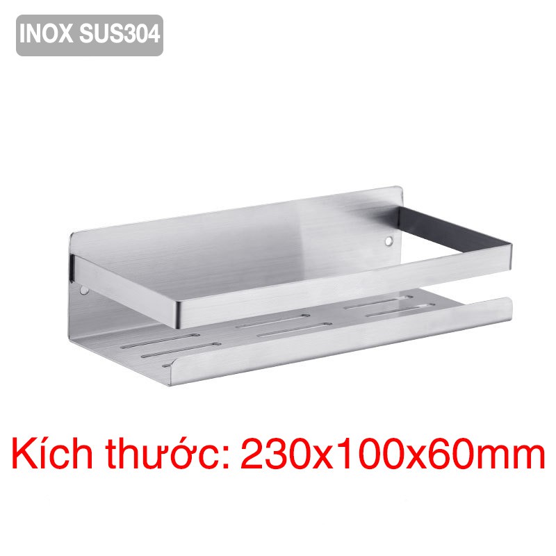 Kệ đựng gia vị Inox SUS304 dán tường gạch men, không rỉ sét  - kèm keo dán Sealant fix - 3 kích thước  - HOBBY KGVD