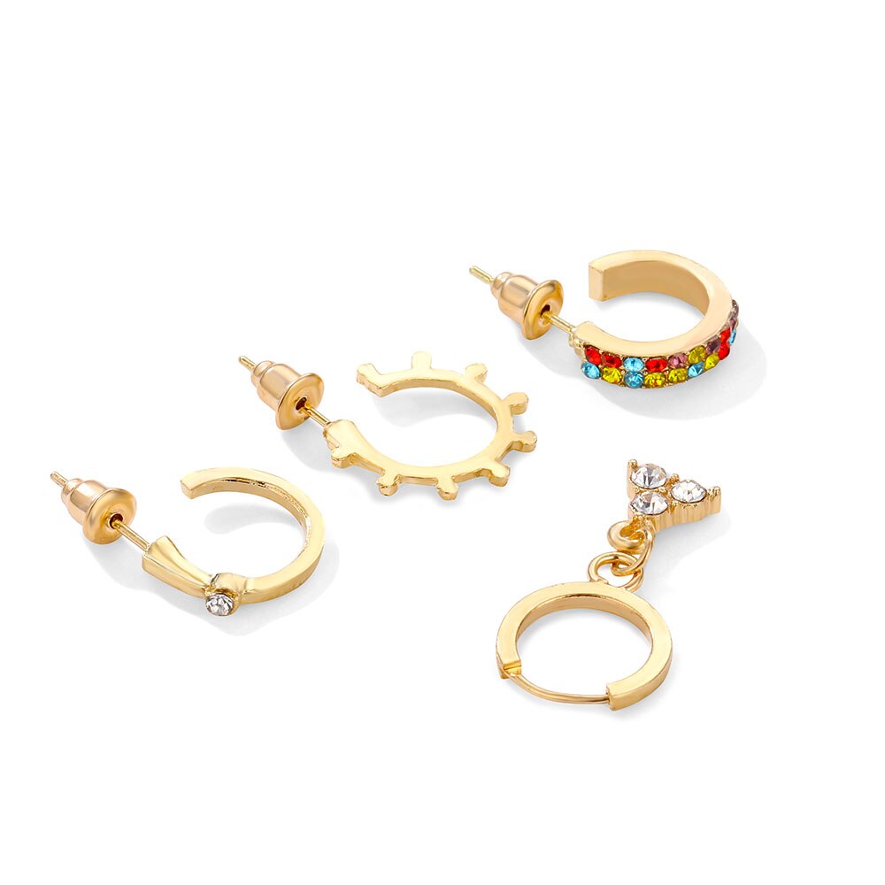 Set 4 Khuyên Tai Đính Đá Phong Cách Bohemian Dành Cho Nữ