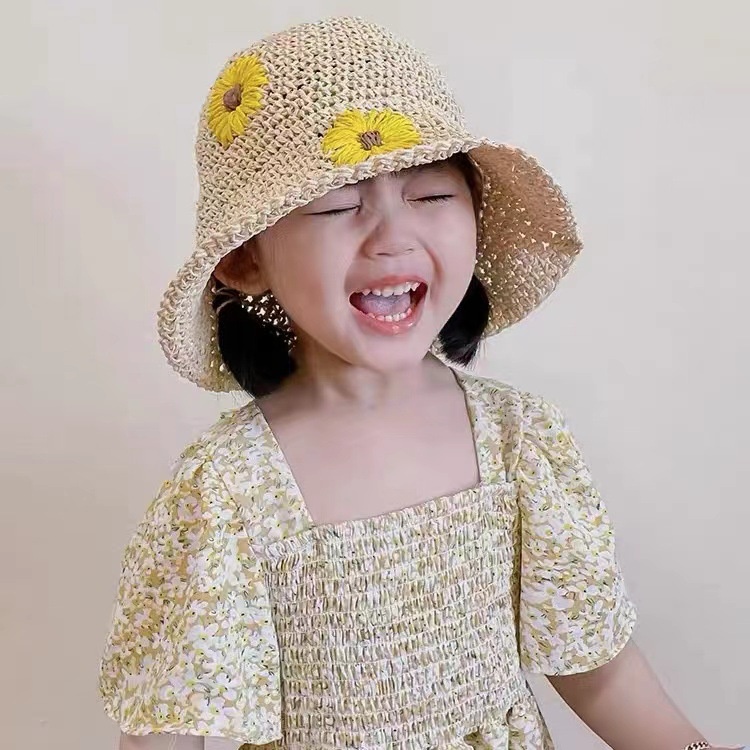 Nón cói đan móc kết hoa siêu đẹp mẫu mới