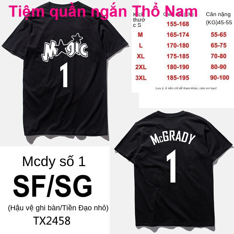 Áo phông bóng rổ Nam Magic All-Star McGrady số 1 T-MAC Lose Hip Hop Streetball Training Thường xuyên ngắn