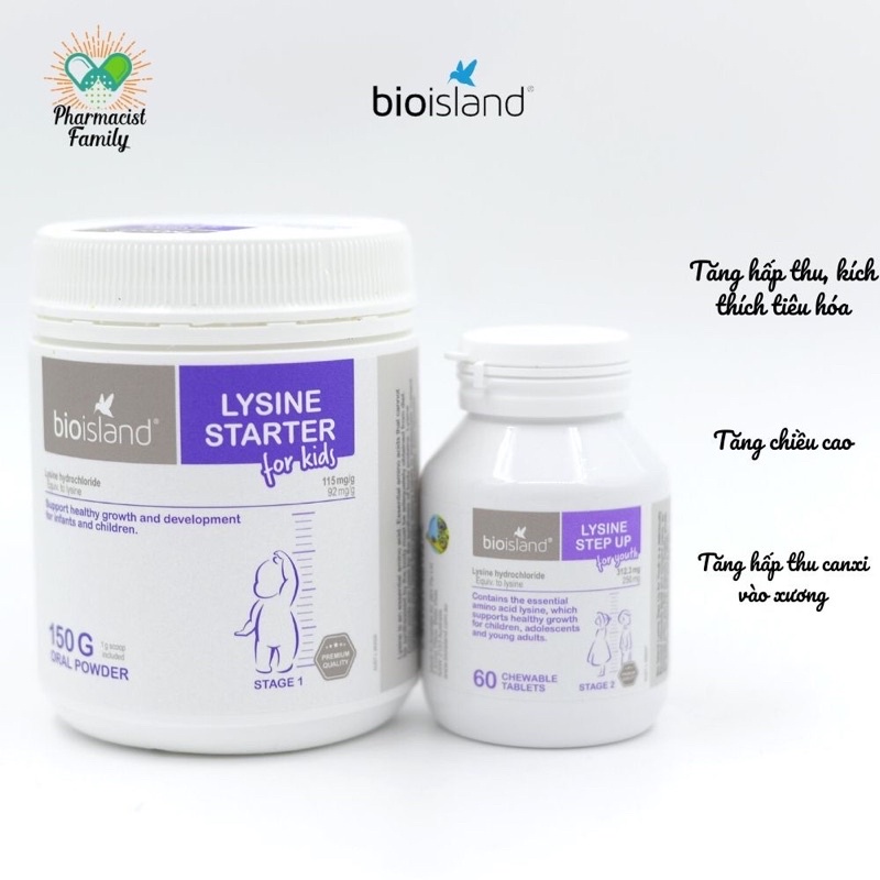 BỘT BIOISLAND LYSINE STARTER ÚC - TĂNG CHIỀU CAO-TĂNG CHUYỂN HOÁ Ở TRẺ