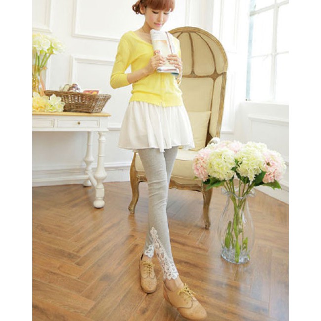 Quần Legging Phối Ren Chữ V | BigBuy360 - bigbuy360.vn