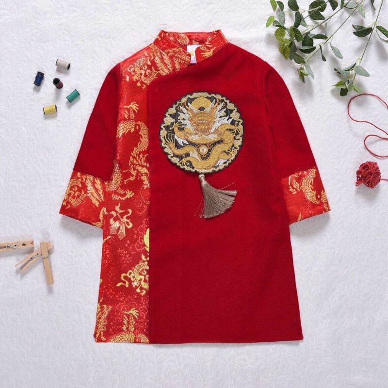 Áo dài Khánh tròn hình Rồng cao cấp size 9-30kg