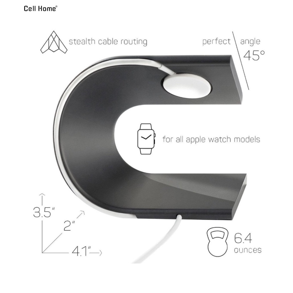Đế dock sạc không dây Watch Nhôm nguyên khối, kiêm Giá đỡ đồng hồ thông minh