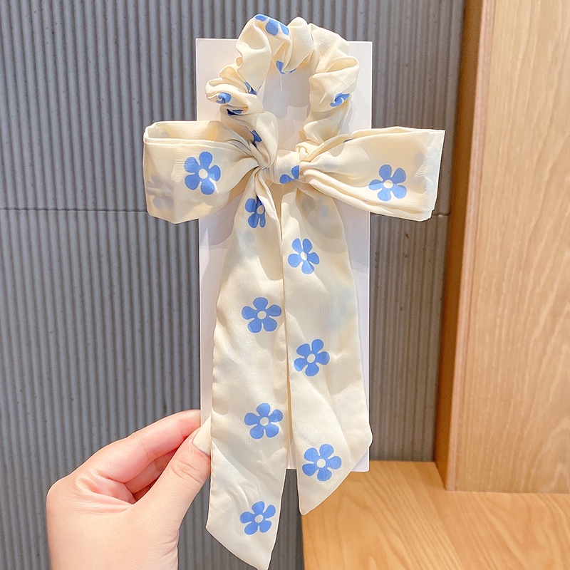 Dây Buộc Tóc Thắt Nơ In Họa Tiết Hoa Phong Cách Hàn Quốc Hàng Mới Dành Cho Nữ 2022