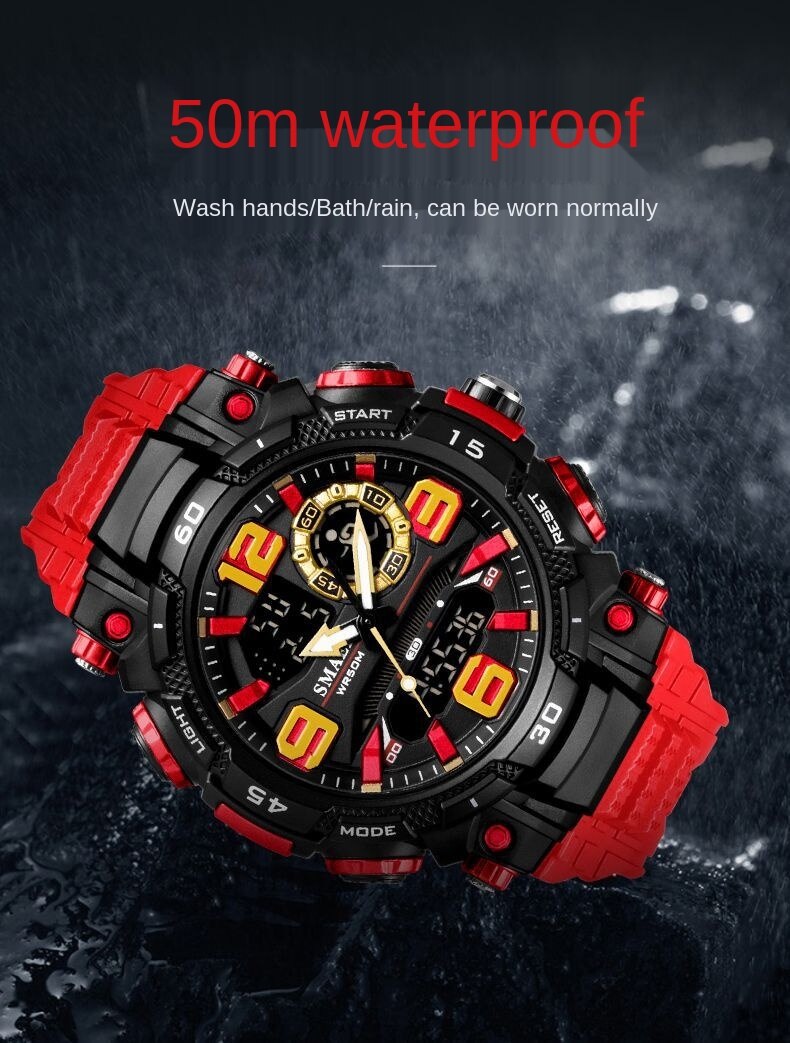 Smael New Men's Watch Digital Watchsport Watch Water-Resistant Watch Fashion Outdoor Casual Electronic Sports Watch