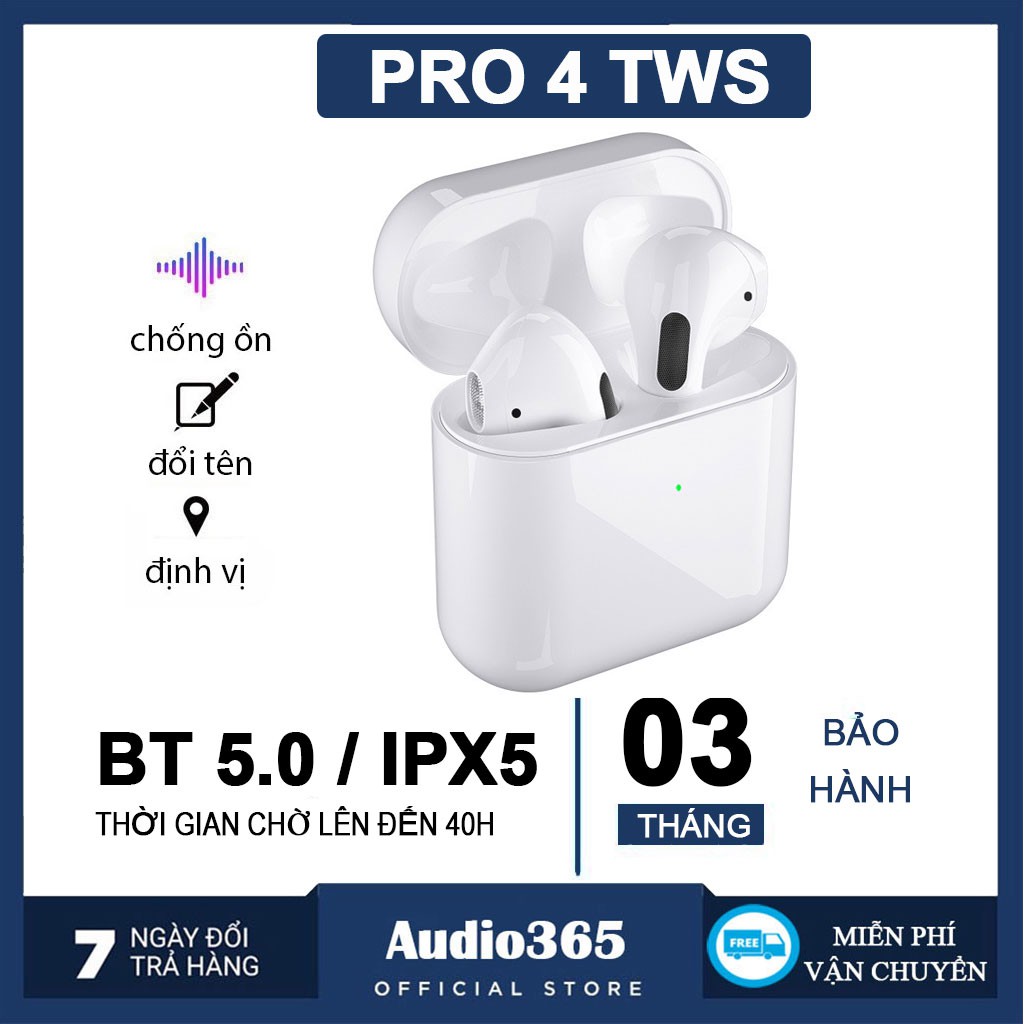 Tai nghe TWS Haylou Pro 4 - Tai nghe bluetooth Air Pro 4 bản cao cấp, đổi tên, định vị, hỗ trợ đàm thoại