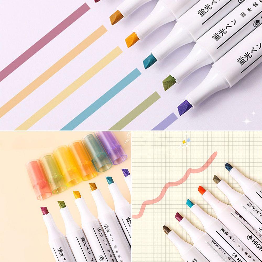 CHOOKEY Set 6 Bút Bắt Sáng Nhiều Màu Sắc Dùng Trong Trường Học / Văn Phòng