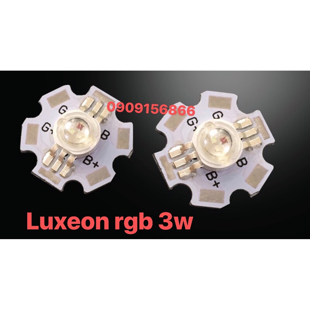 Led Luxeon 3w 3 chân RGB - hàn sẵn đế tản nhiệt