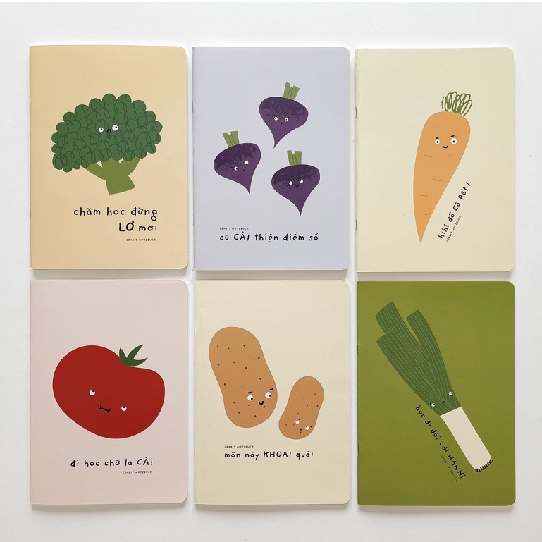 Vở kẻ ngang 80 120 trang Crabit vở học sinh ghi chép Studygram Vitamin