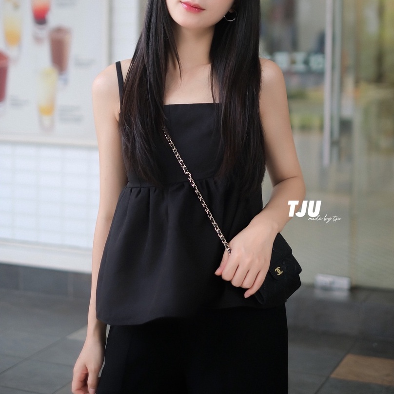 Áo 2 dây gấm hoa chìm babydoll SOL (T-Ju thiết kế)