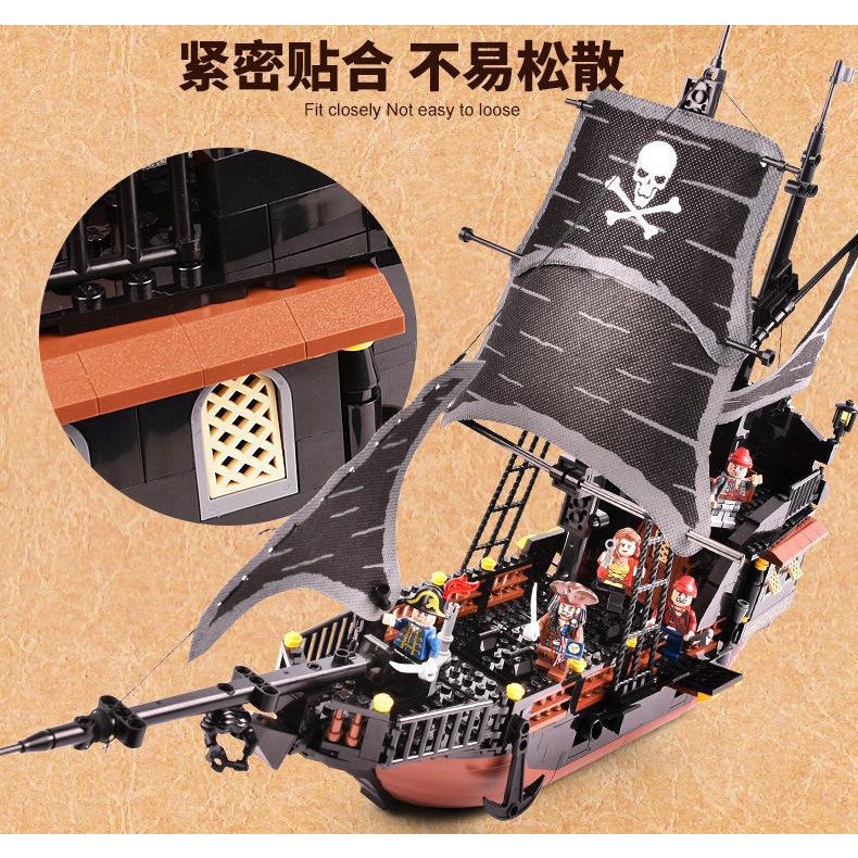 [Hàng mới về] Đồ chơi Lego xếp hình Thuyền cướp biển - Lego mô hình lắp ráp tàu hải tặc cướp biển