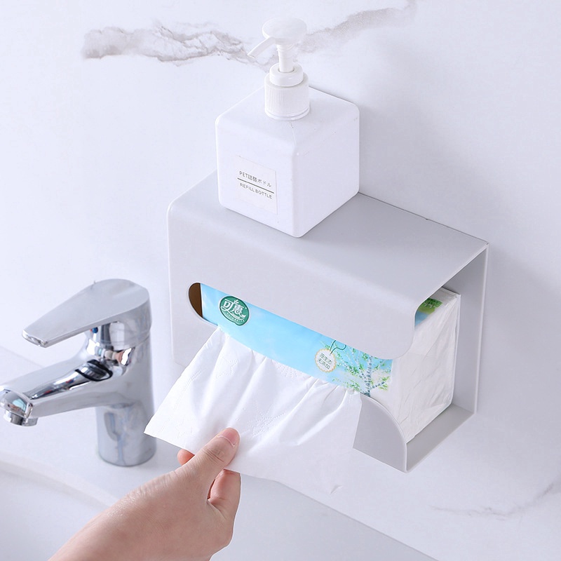 Hộp Đựng Khăn Giấy / Giá Đỡ Khăn Giấy Gắn Tường Không Cần Đục Lỗ Dày Dặn Cho Nhà Bếp / Nhà Vệ Sinh