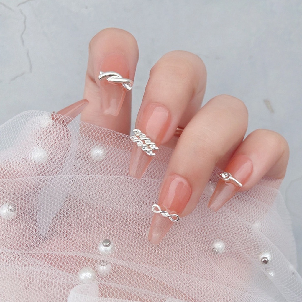 Bộ 20 Phụ Kiện Trang Trí Móng Tay 3D Bằng Hợp Kim Chống Rỉ Sét DIY