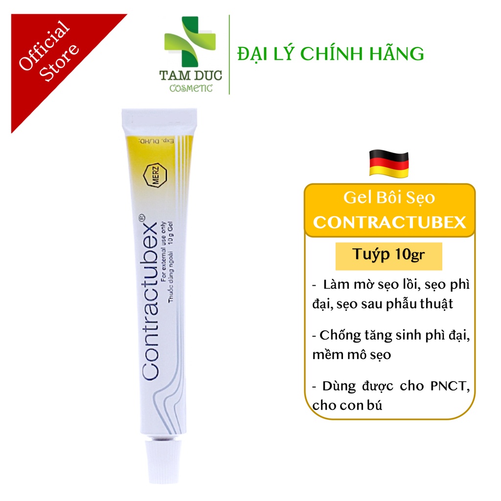 Gel mờ Sẹo CONTRACTUBEX  - Kem làm mờ sẹo lồi, sẹo lõm nhập khẩu từ Đức