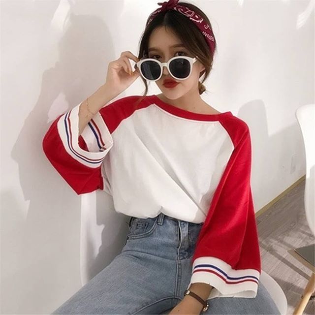 (Có sẵn) Áo t-shirt dài tay phong cách Vintage