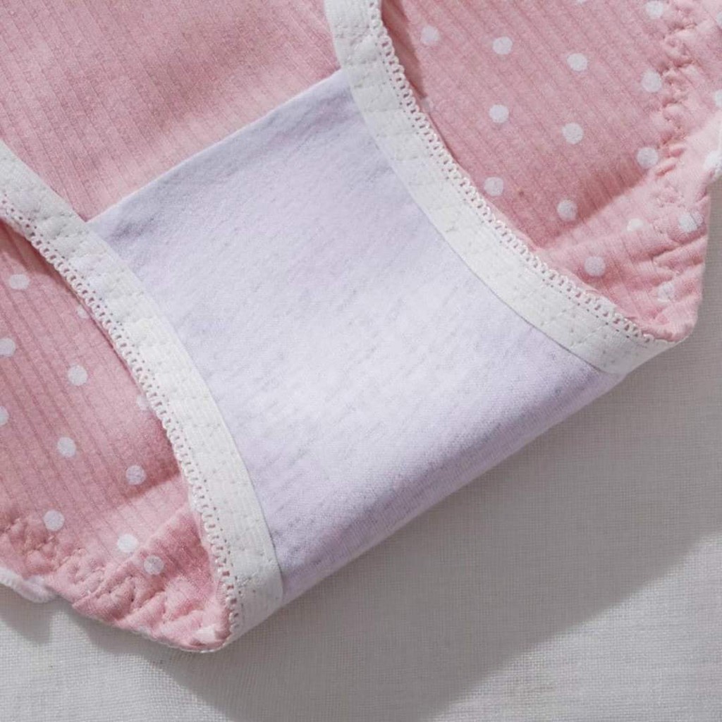 Quần lót nữ cotton tinh khiết chấm bi quần giữa eo Quần sịp dễ thương Nhật Bản