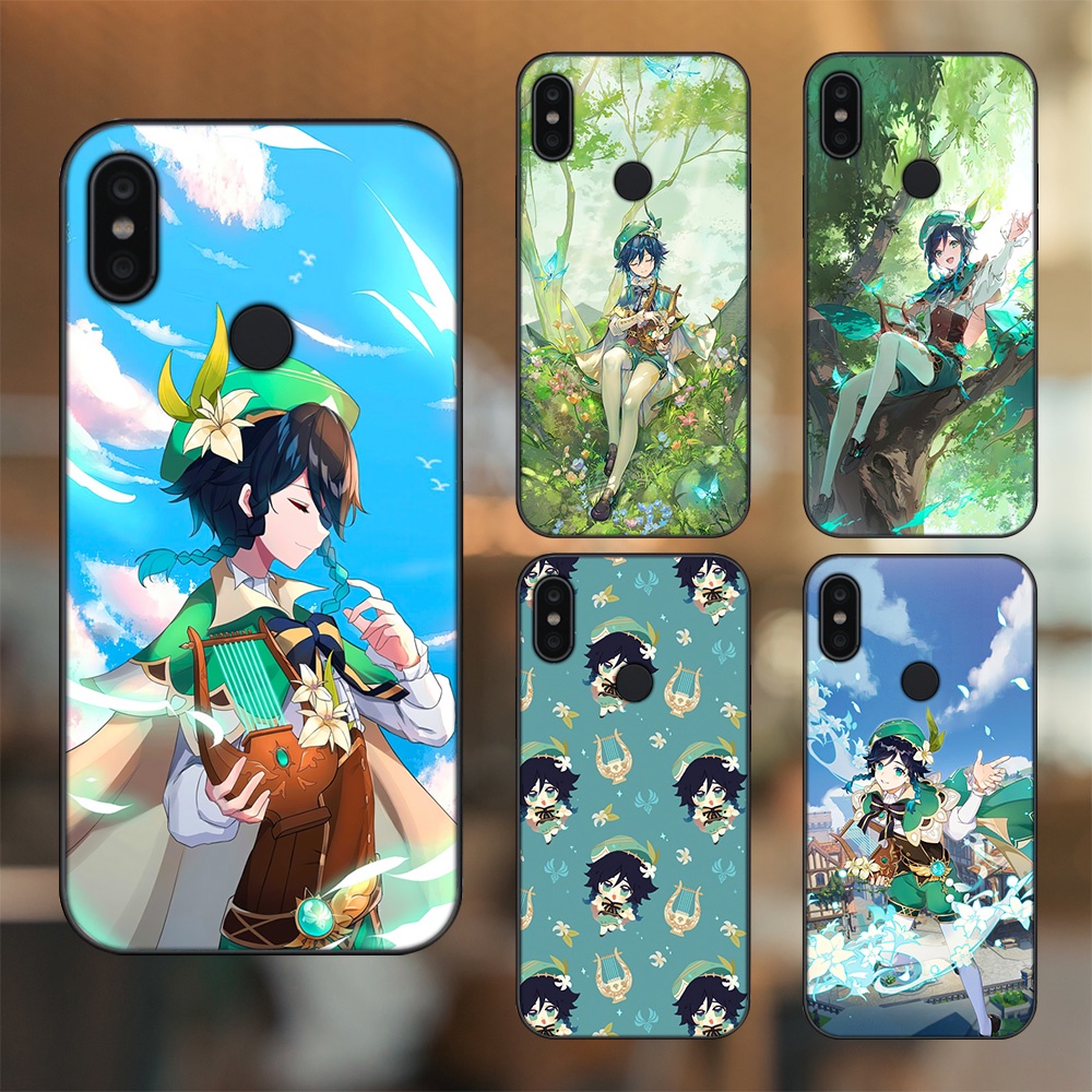 Ốp lưng Xiaomi Redmi S2 viền đen in hình Venti Genshin Impact