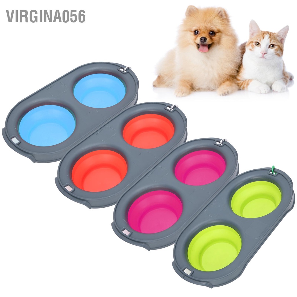 Có thể bán buôn Vật nuôi Gấp Bát Nước và Thức ăn Cho Chó Di động Con Mèo Đôi Virgina056 Hàng giao ngay