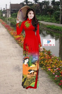 Vải áo dài lụa in 3D bộ hoặc áo