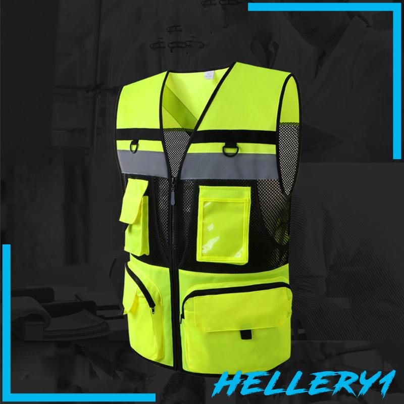 [Hellery1] Áo Vest Phản Quang Có Túi Thoải Mái Để Đậu Xe