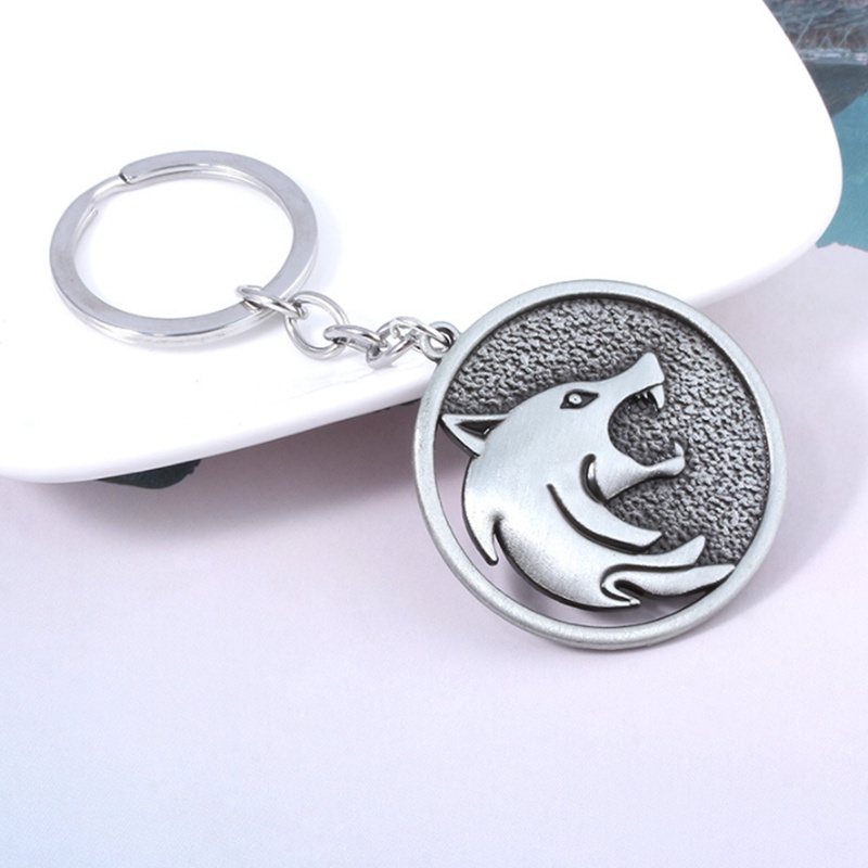 Móc khóa hình đầu sói phong cách gothic cổ điển thời trang cho nam nữ 3