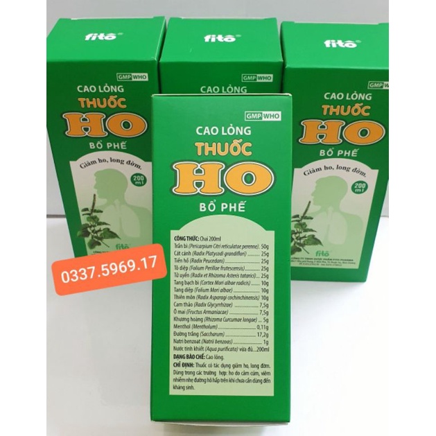 SIRO HO BỔ PHẾ FITO CHAI 200ML - TAN ĐÀM - GIẢM HO - ĐAU HỌNG