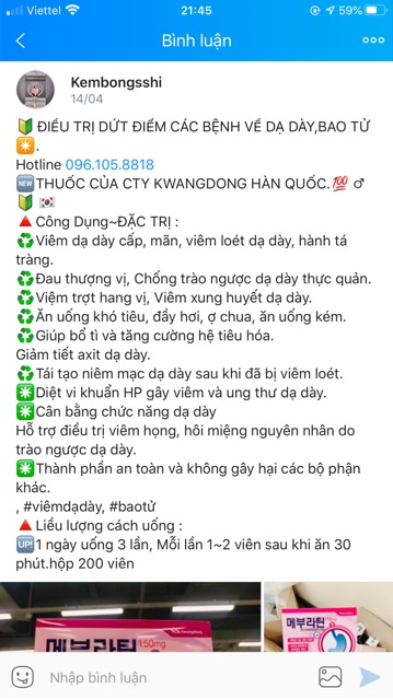 [HÀNG MỚI VỀ] [SỈ TẬN GỐC] Viên Uống Dạ Dày KWANGDONG Hàn Quốc