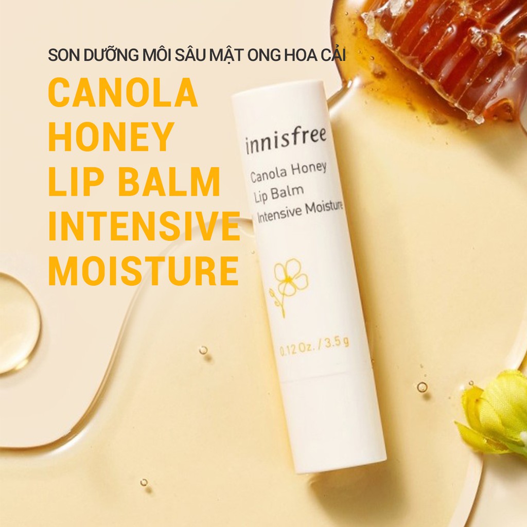 [Mã COSIF05 giảm 10% đơn 400K] Son dưỡng môi không màu innisfree Canola Honey Lip Balm Deep Moisture 3.5g