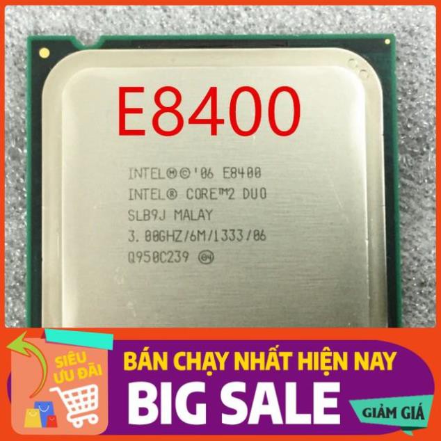 Cpu E8400 Intel Dual-Core 3.0 Ghz 6 M 1333 MHz + TẶNG TÍP KEO TẢN NHIỆT CHO CPU