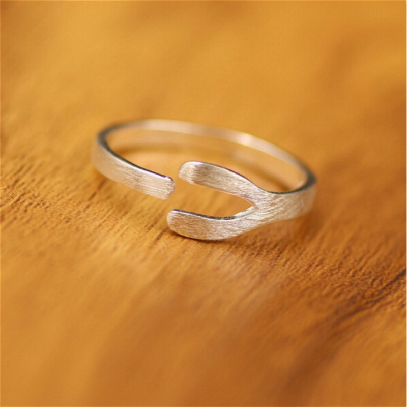 Nhẫn Bạc Korean Luckly Silver Opening Ring Fashion Adjustable Women Party Rings Jewelry Accessories Gifts
