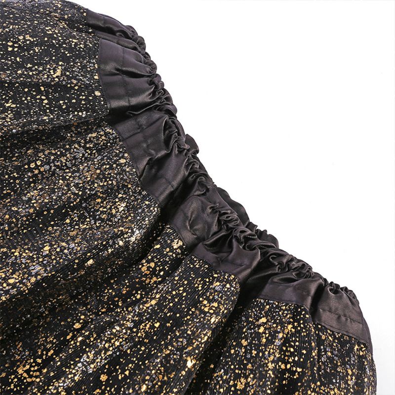 Chân váy tutu 3 lớp phối lưới đính kim sa lấp lánh cho bé gái 0-8 tuổi