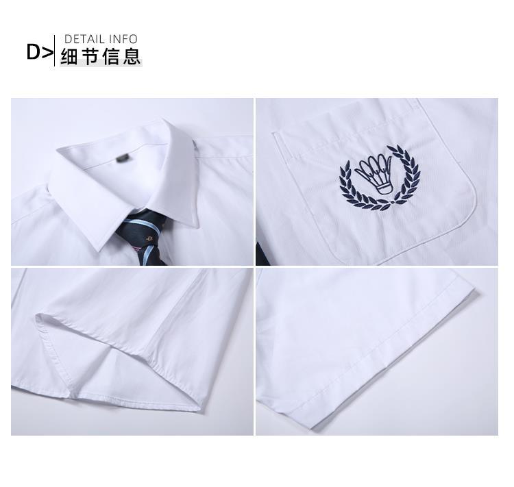 White ShirtdkUniform Women's Summer Short Sleeve LoosejkShirt Embroidered Tie Loose Top Suit Business Attire Tide