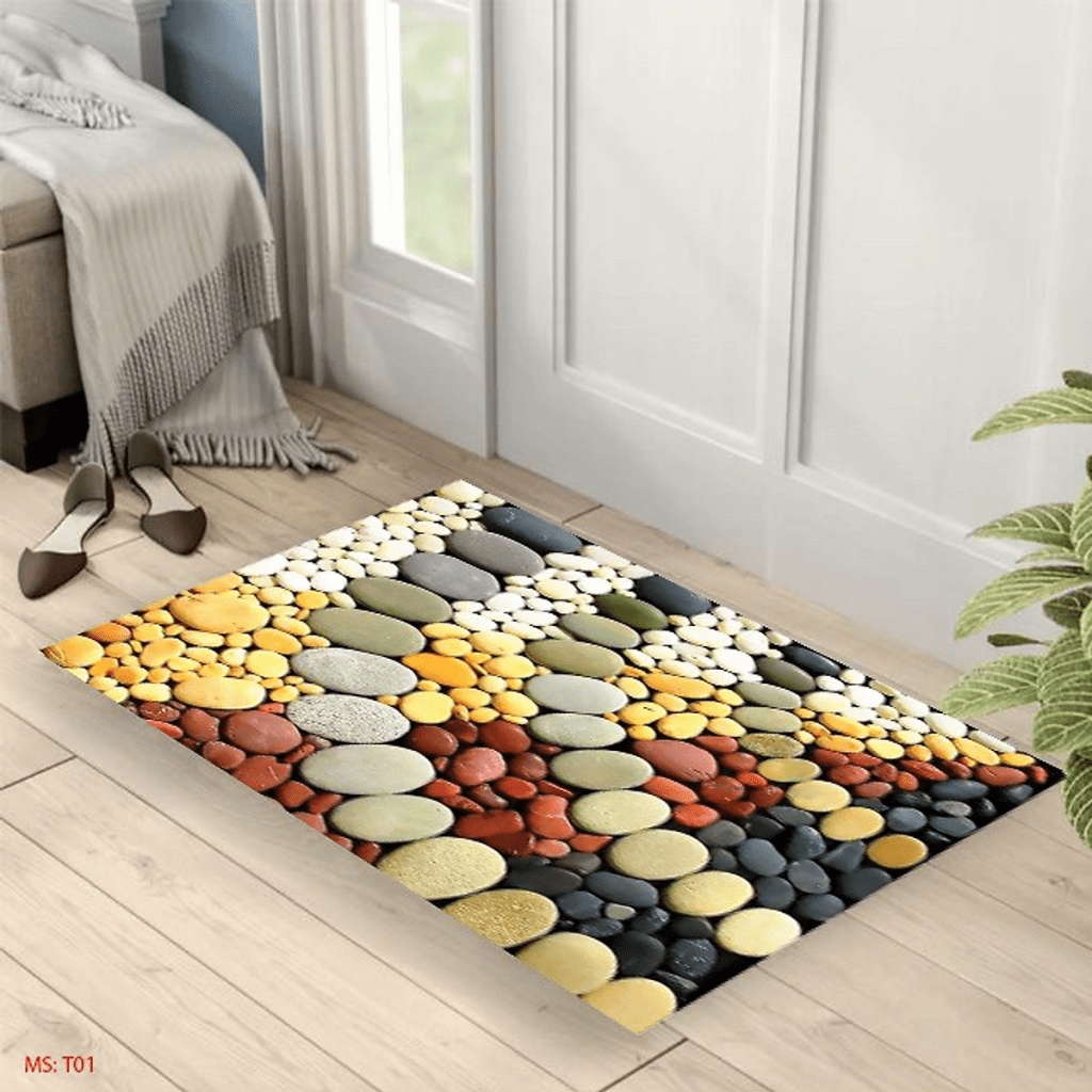 Thảm chùi chân, Thảm lau chân bali in 3d chống trơn trượt cao cấp sunzin kích cỡ 40x60cm cho nhà tắm, phòng ngủ, cửa