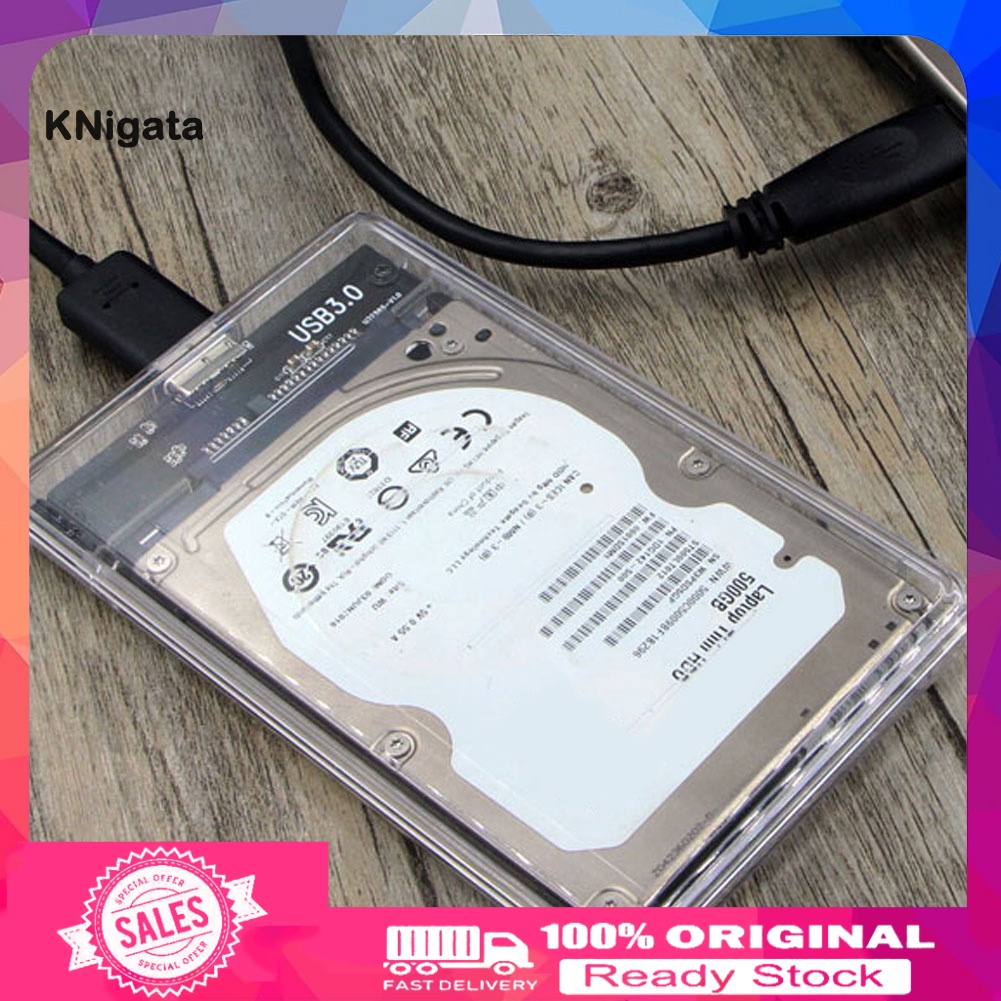 Hộp Đựng Ổ Cứng Trong Suốt 2.5 Inch Sata Sang Usb3.0