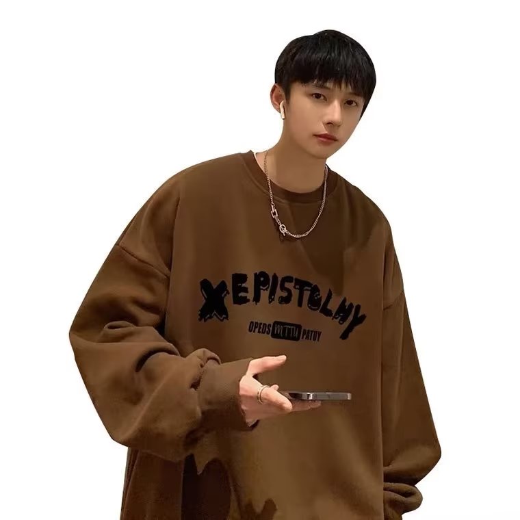 Áo Nỉ Dài Tay In Chữ Phong Cách Hip Hop Đường Phố Cho Nam Cỡ M-5XL