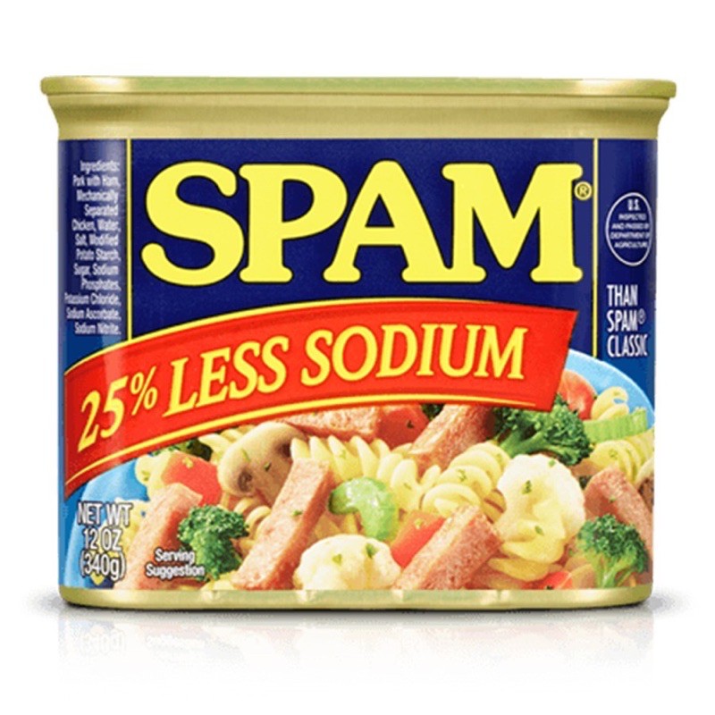 Lốc 8 Hộp Thịt Đóng Hộp Spam 25% Less Sodium 1.36kg;