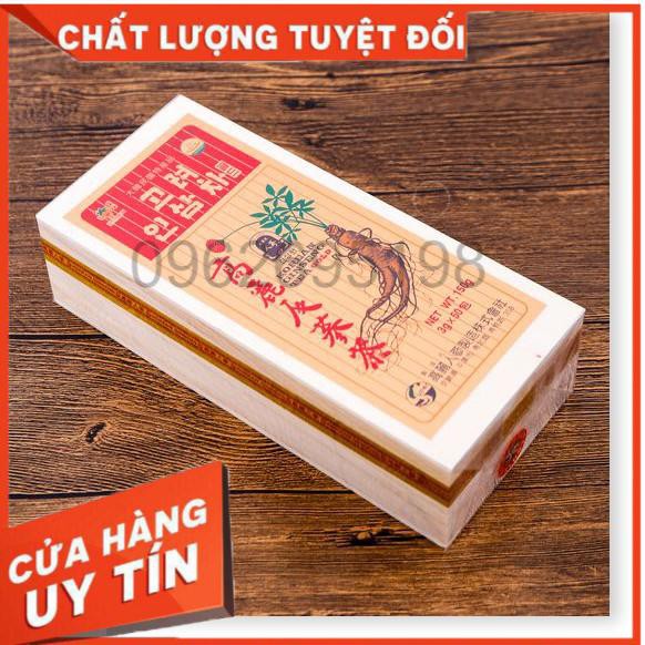 Trà Sâm OKINSAM Hàn Quốc hộp gỗ 100 gói - 3g (Korean Ginseng Tea Gold)